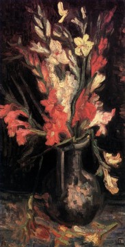  rote Kunst - Vase mit roten Gladiolen 2 Vincent van Gogh impressionistische Blumen